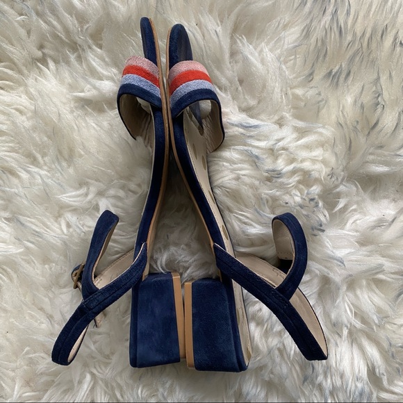 Boden  Zoe Navy Suede Striped Heeled Sandals
Boden size 38. In good condition - Picture 5 of 16